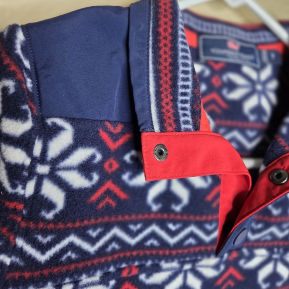 VINEYARD VINES Martha boy's snap placke fleece pullover sweater fair isle size 7 - Picture 6 of 7